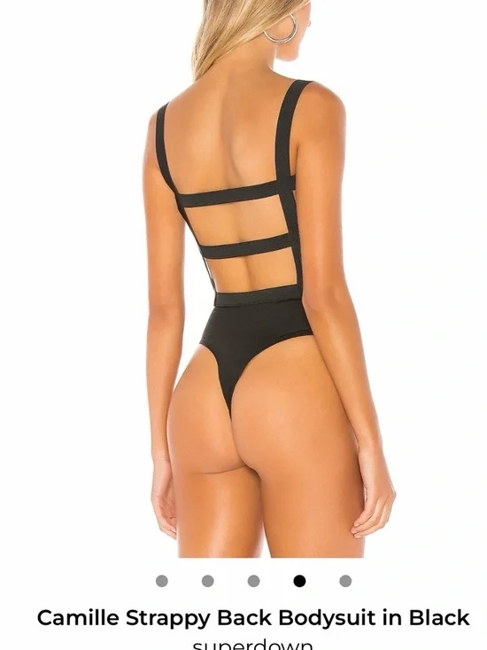 superdown Black Strappy Mesh Panel Bodysuit - Picture 2 of 2